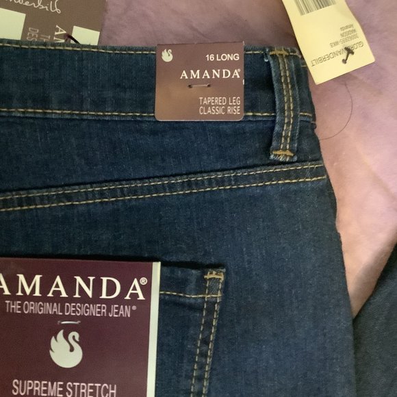 NWT Gloria Vanderbilt "Amanda" Jeans Size:  16 Long - Picture 5 of 8